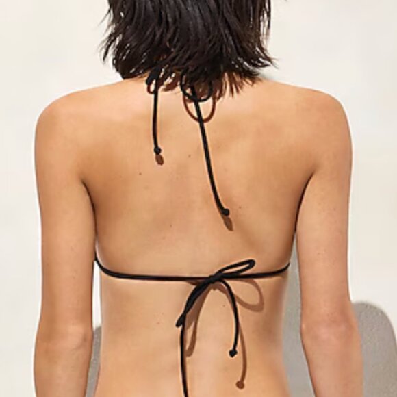 J. Crew Perfect String Bikini Top CA792 Women's‎ 3X Black Beach Vacation NWT - Picture 3 of 8